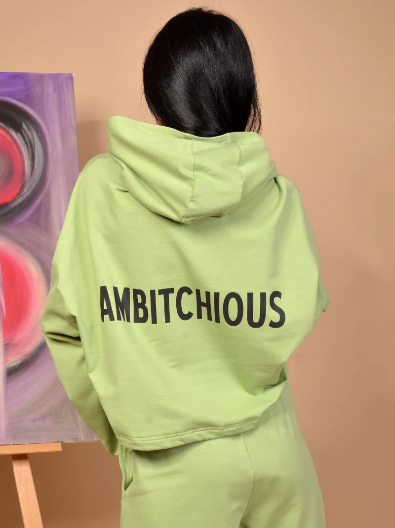 ЗЕЛЕН СУИЧЪР Green cropped sweatshirt — снимка 2
