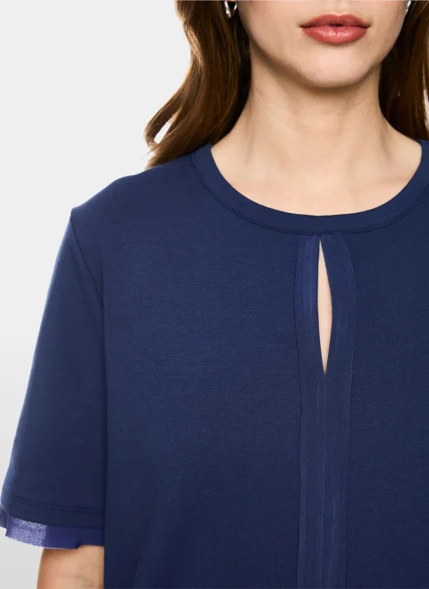 Тишърт с 'cut-out' детайл Marc Cain Collections — снимка 4