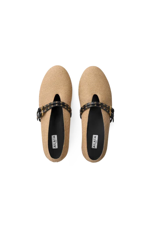 Ballet Flats in Paper Straw — снимка 3