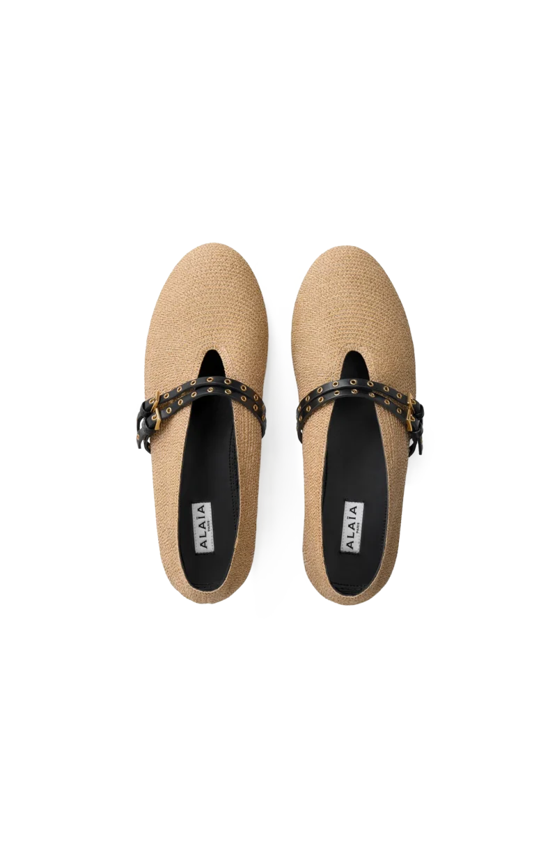 Ballet Flats in Paper Straw — снимка 3