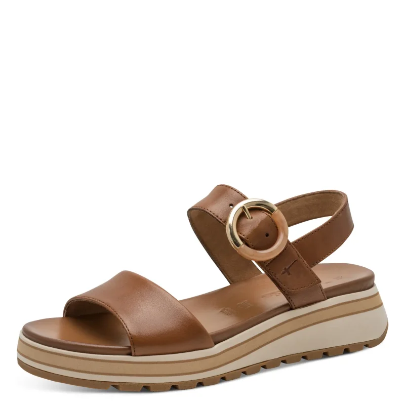 Дамски Сандали На Платформа TAMARIS – 1-28254-46-348 COGNAC LEATHER — снимка 3
