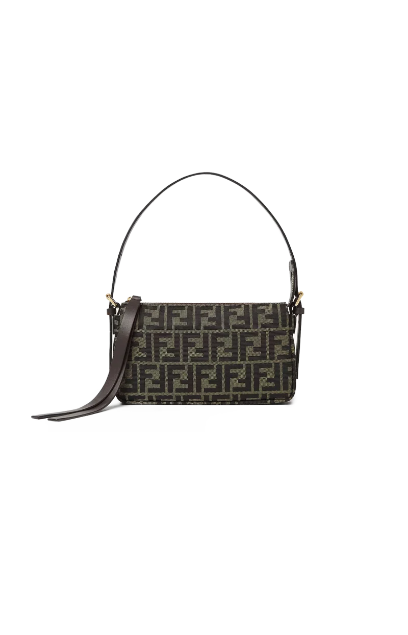 Zip Top Small Bag in FF Zucca Jacquard Fabric