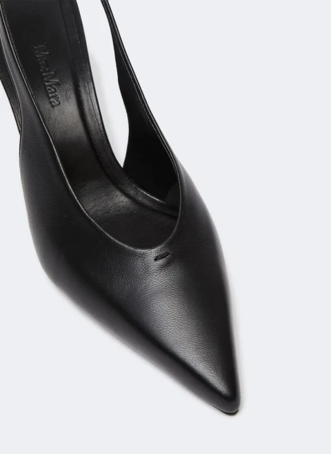 Обувки на ток от естествена кожа Max Mara Mxaalbata — снимка 3