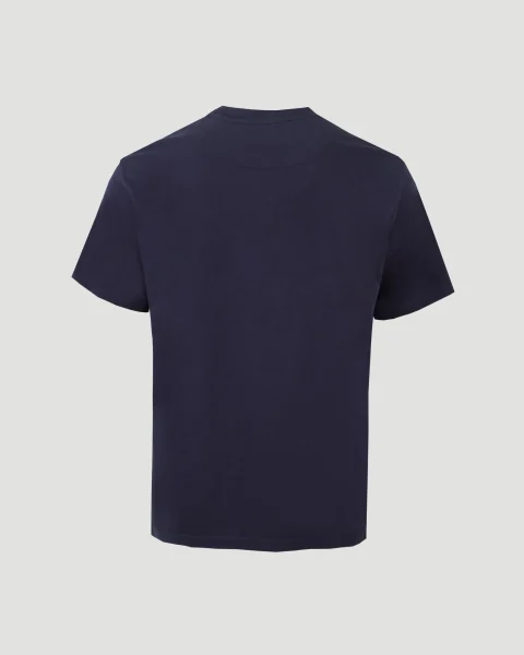 T-Shirt with Pegaso Embroidery in Navy — снимка 3