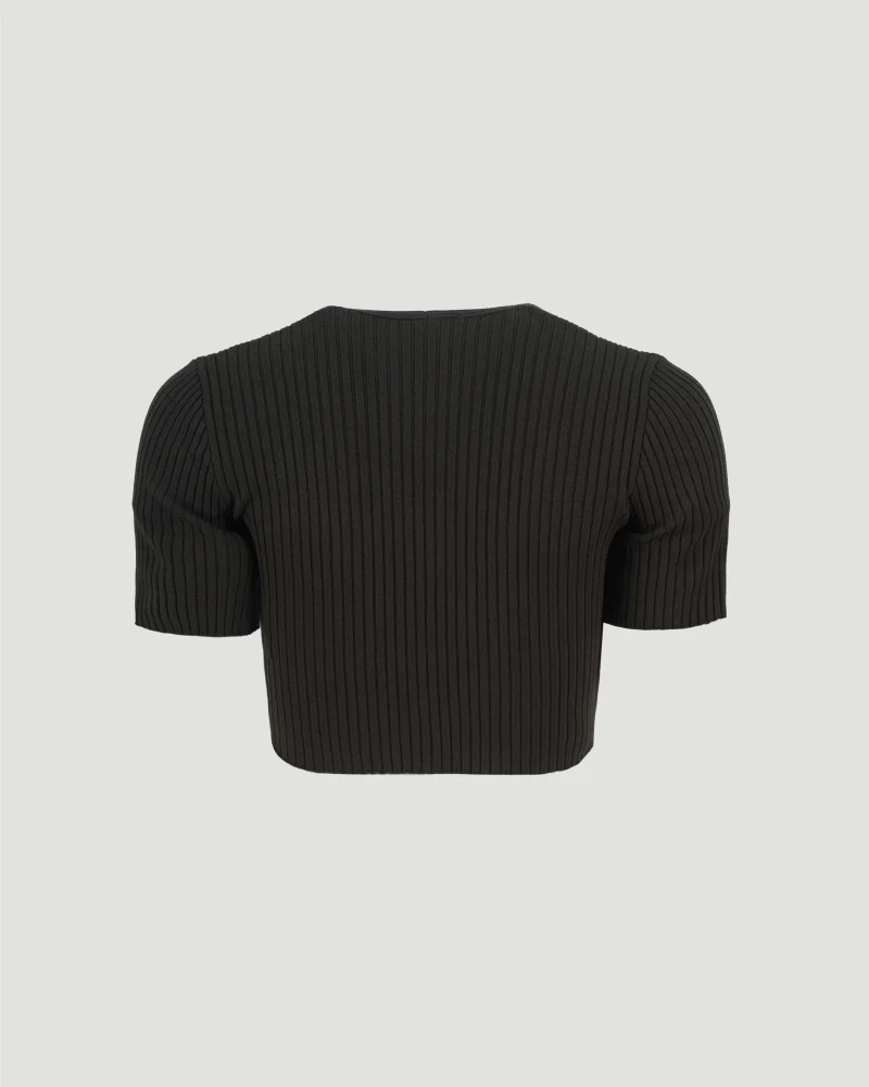 Cropped Sweater in Dark Brown — снимка 2
