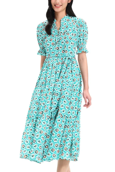 Рокля Dvf Kramer Dress DVFDS1R031PSSTQ pebbles summer sm turquoise