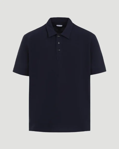 Cotton Polo Shirt in Navy