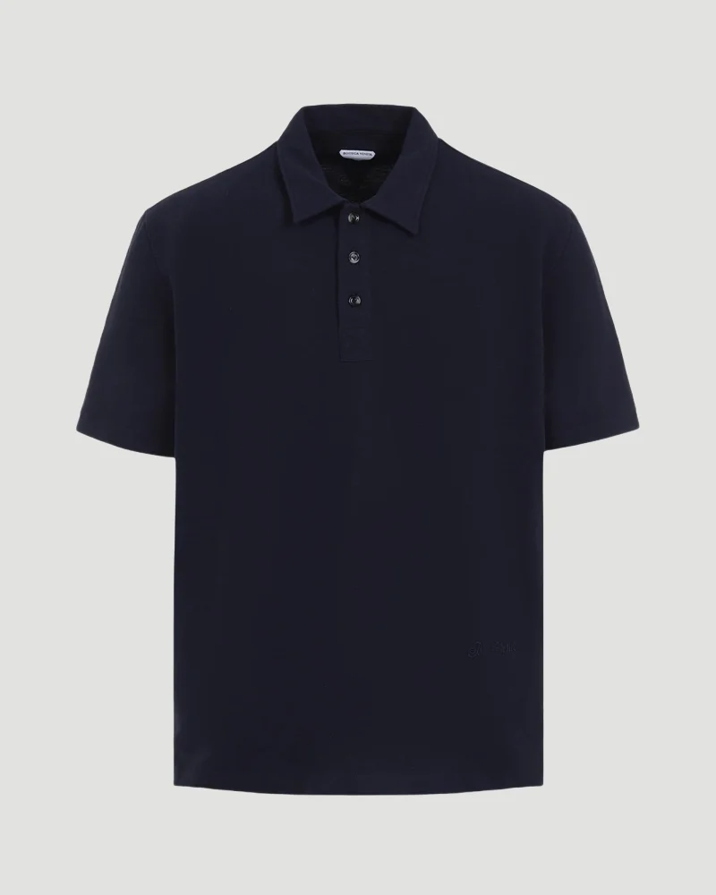 Cotton Polo Shirt in Navy
