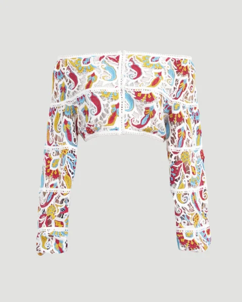 Paisley Macramé Top