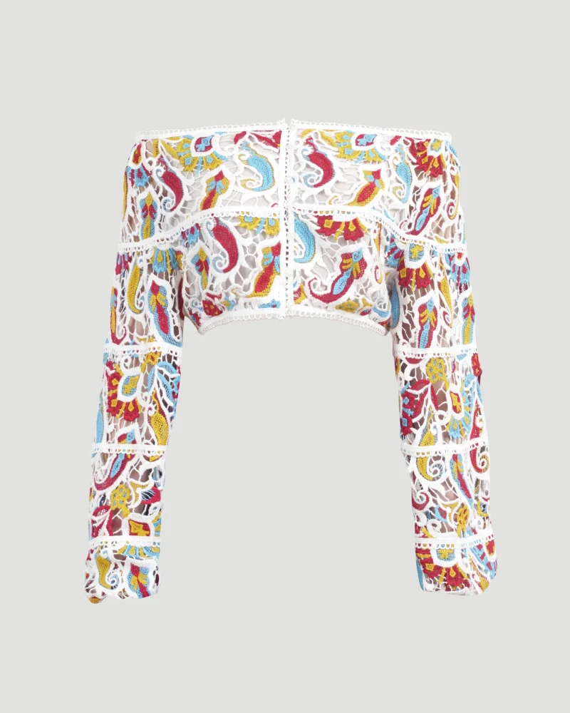 Paisley Macramé Top