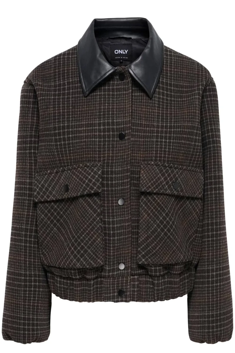 Яке Onlmika Check Bomber 15382397 19-1111 TCX black coffee