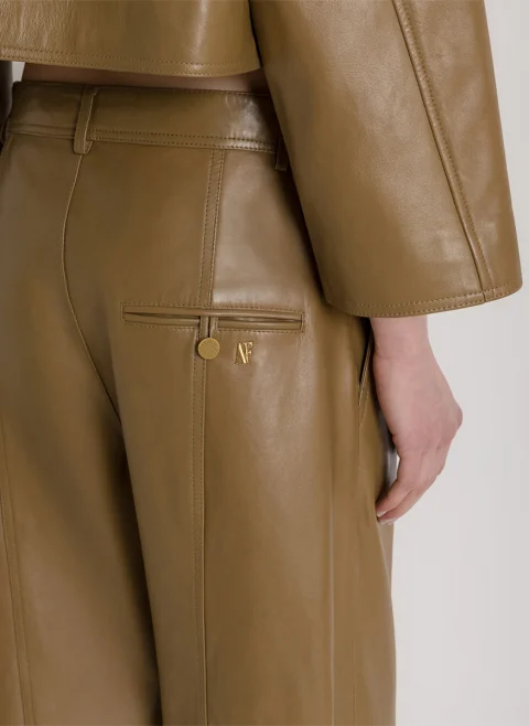 Панталон с кожен ефект Alberta Ferretti — снимка 3