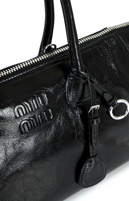 Black Shiny Leather Bag — снимка 3