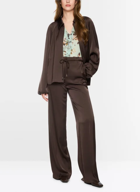 Сатениран панталон с връзки 'Warri' Marc Cain Collections — снимка 2