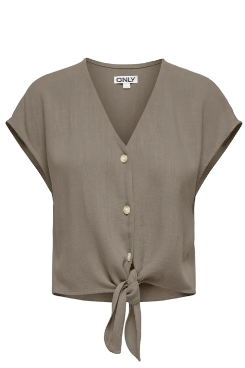Риза Onlsiesta Ss Knot Lin Bl 15322270 18-1112 TCX walnut