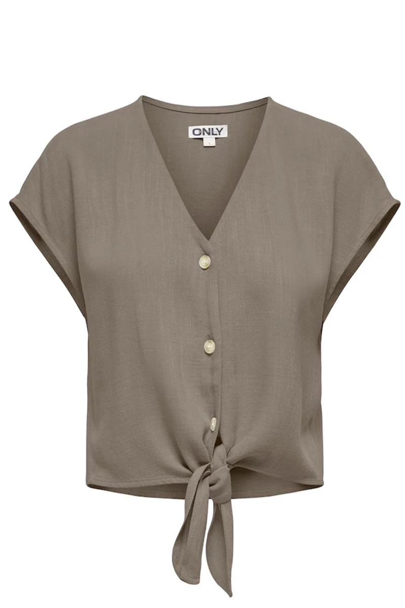 Риза Onlsiesta Ss Knot Lin Bl 15322270 18-1112 TCX walnut
