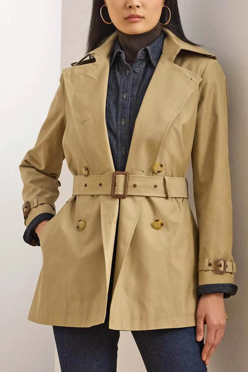 Палто Cotton Blend-Db Blt Trnch 30" 297967126002 270 light beige — снимка 2
