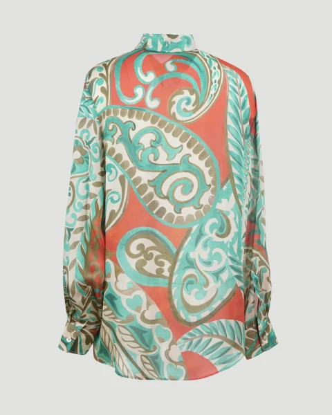 Paisley-Print Silk Shirt — снимка 2