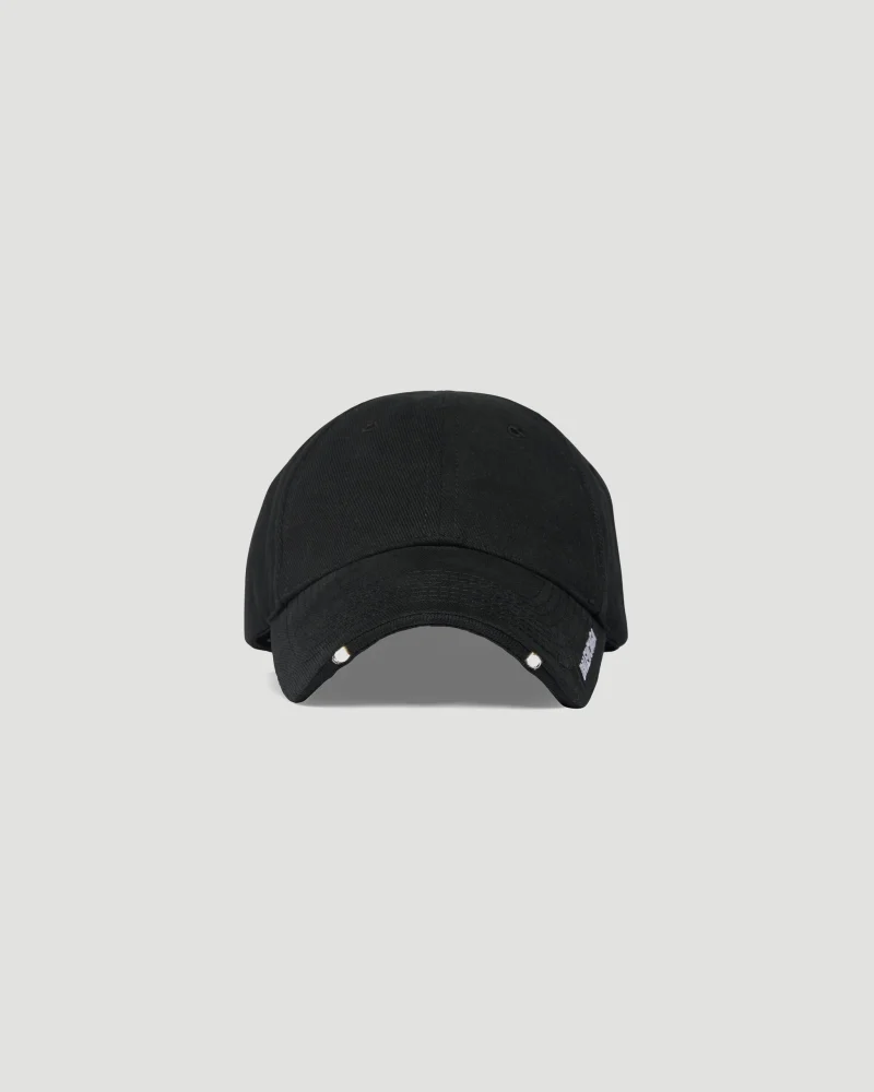 Led Light Cap in Black and White Cotton Drill