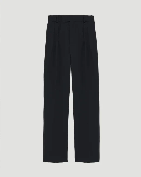 Low-Waisted Cigarette Trousers in Black