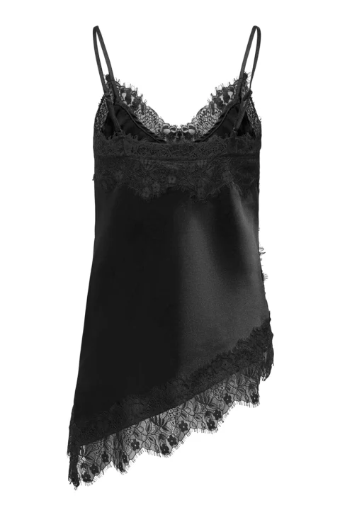 Top Onlindona Strap Satin Lace 15380352 C-N10 black — снимка 2