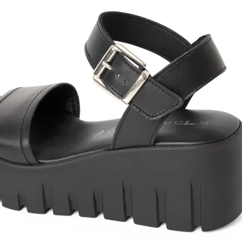 Дамски Сандали На Платформа TAMARIS – 1-28712-42-003 BLACK LEATHER — снимка 4