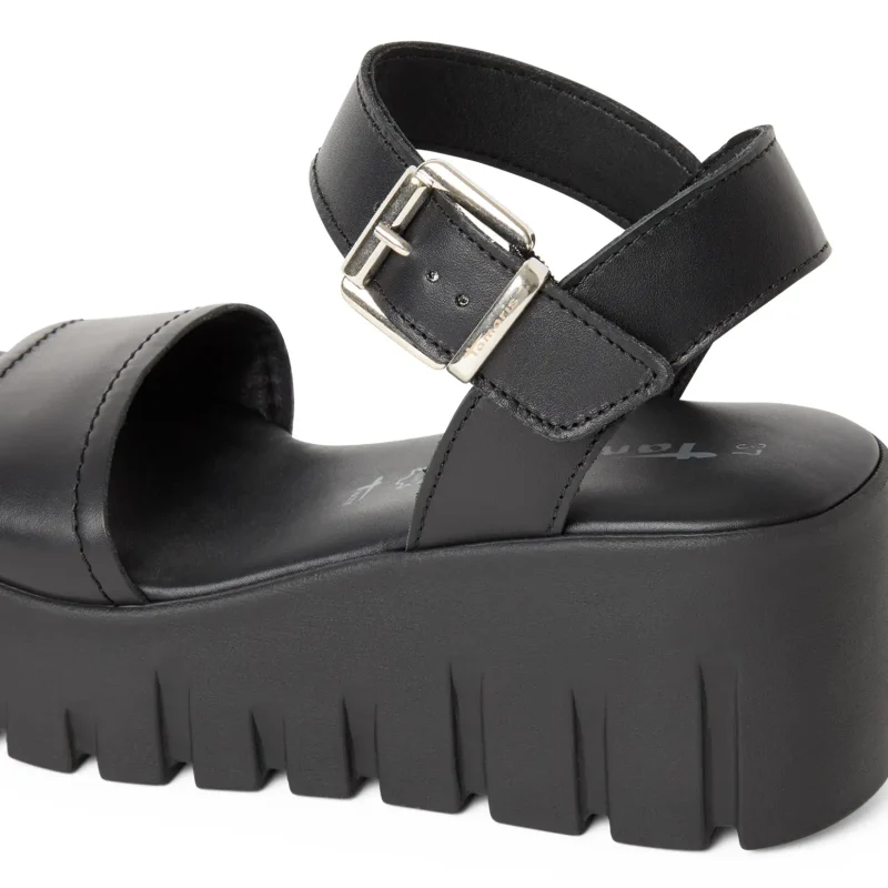 Дамски Сандали На Платформа TAMARIS – 1-28712-42-003 BLACK LEATHER — снимка 4