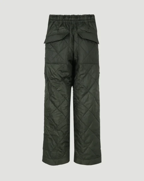 Quilted Cargo Trousers in Bottle Green — снимка 2