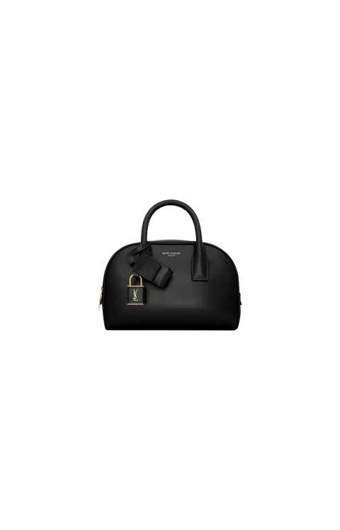 Sac De Jour Boston Mini Bag in Box Leather in Black