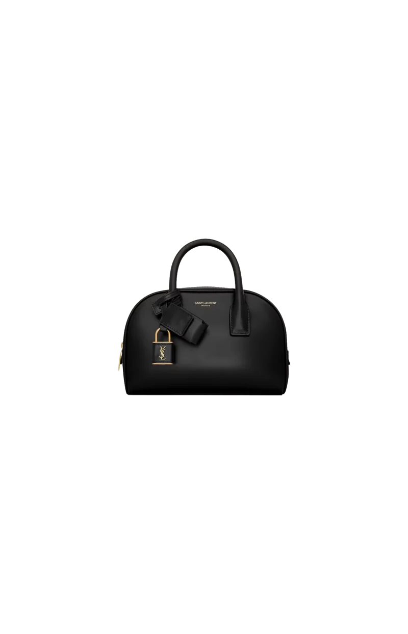 Sac De Jour Boston Mini Bag in Box Leather in Black