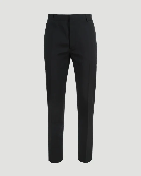 Tailored Cigarette Trousers in Black Wool — снимка 2