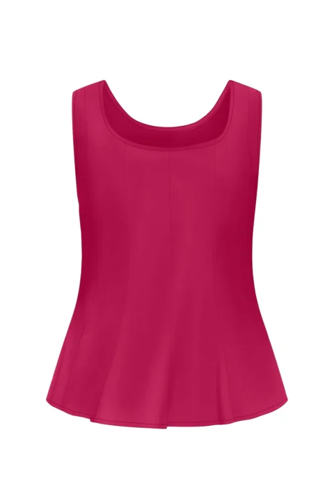 Top Onlmartina S/L U-Neck Peplum 15371956 19-2047 TCX sangria — снимка 2