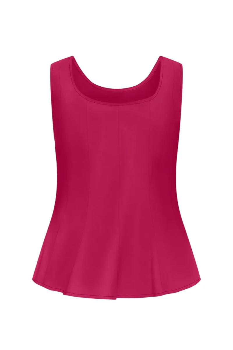 Top Onlmartina S/L U-Neck Peplum 15371956 19-2047 TCX sangria — снимка 2