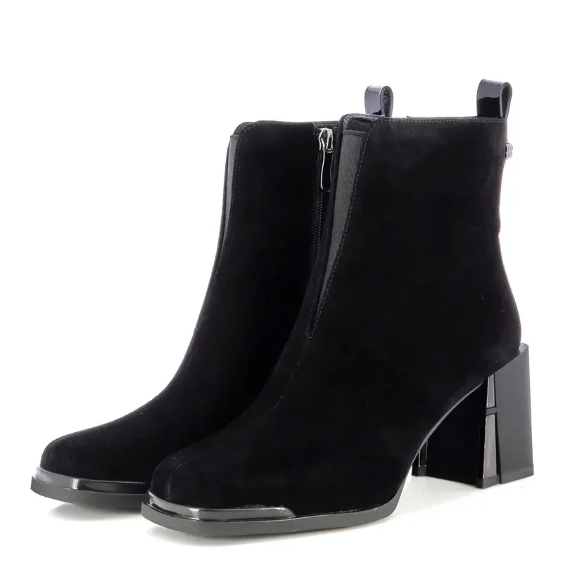 Дамски Боти На Ток CARLO FABIANI – 2636002 BLACK SUEDE — снимка 3