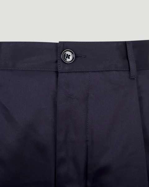 Cotton Carrot Oversized Trousers in Navy Blue — снимка 2