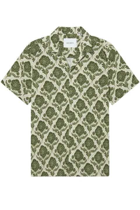 Риза Lesley Flower Tile Aop Ss LDM401102 565215-vintage green/ivory