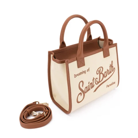 Дамска бежова чанта Vanity SAINT BARTH — снимка 5