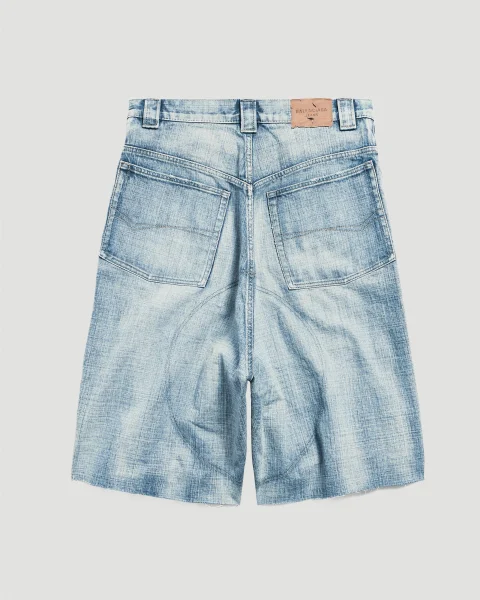 Knee Dart Shorts in Light Blue — снимка 2