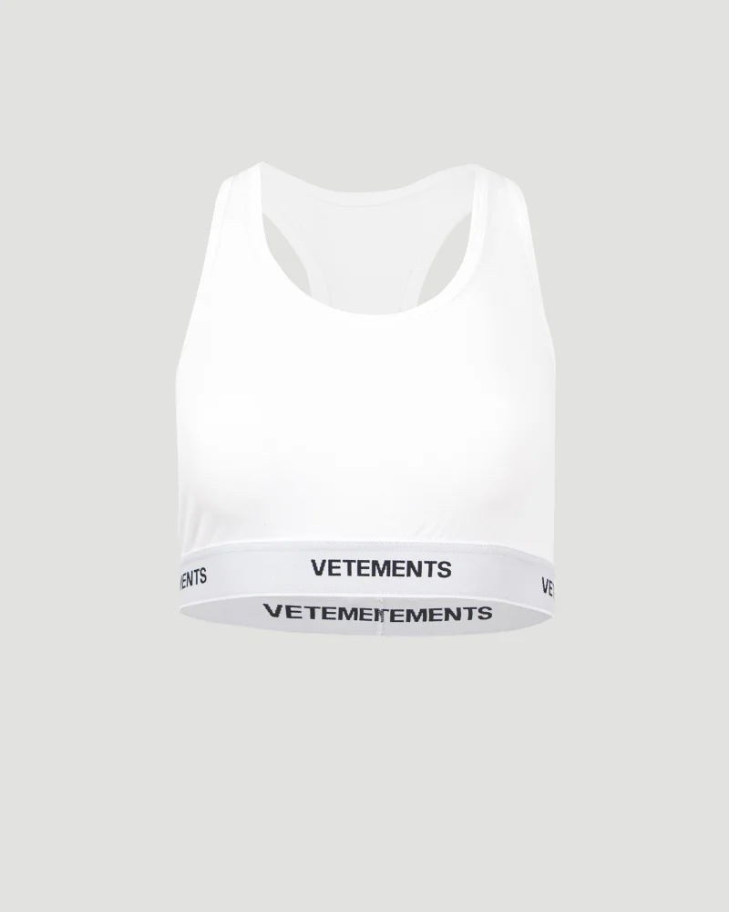 White Sports Top with Logo