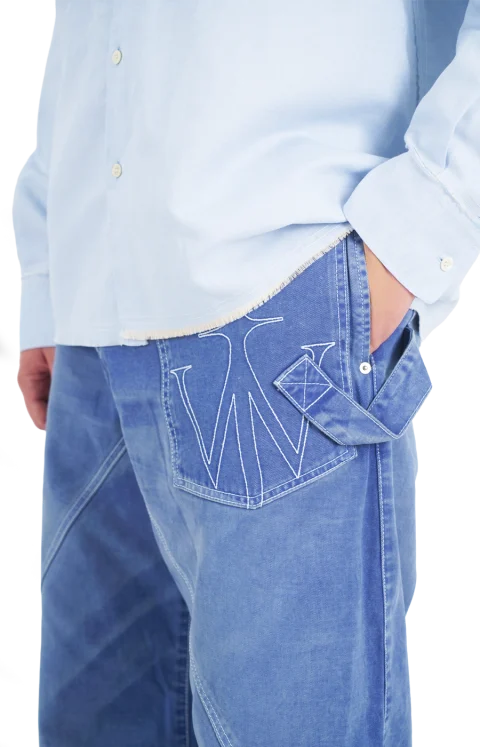 Twisted Workwear Denim Jeans in French Blue — снимка 3