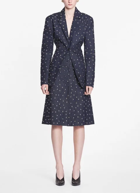 Сако от деним с капси Lanvin