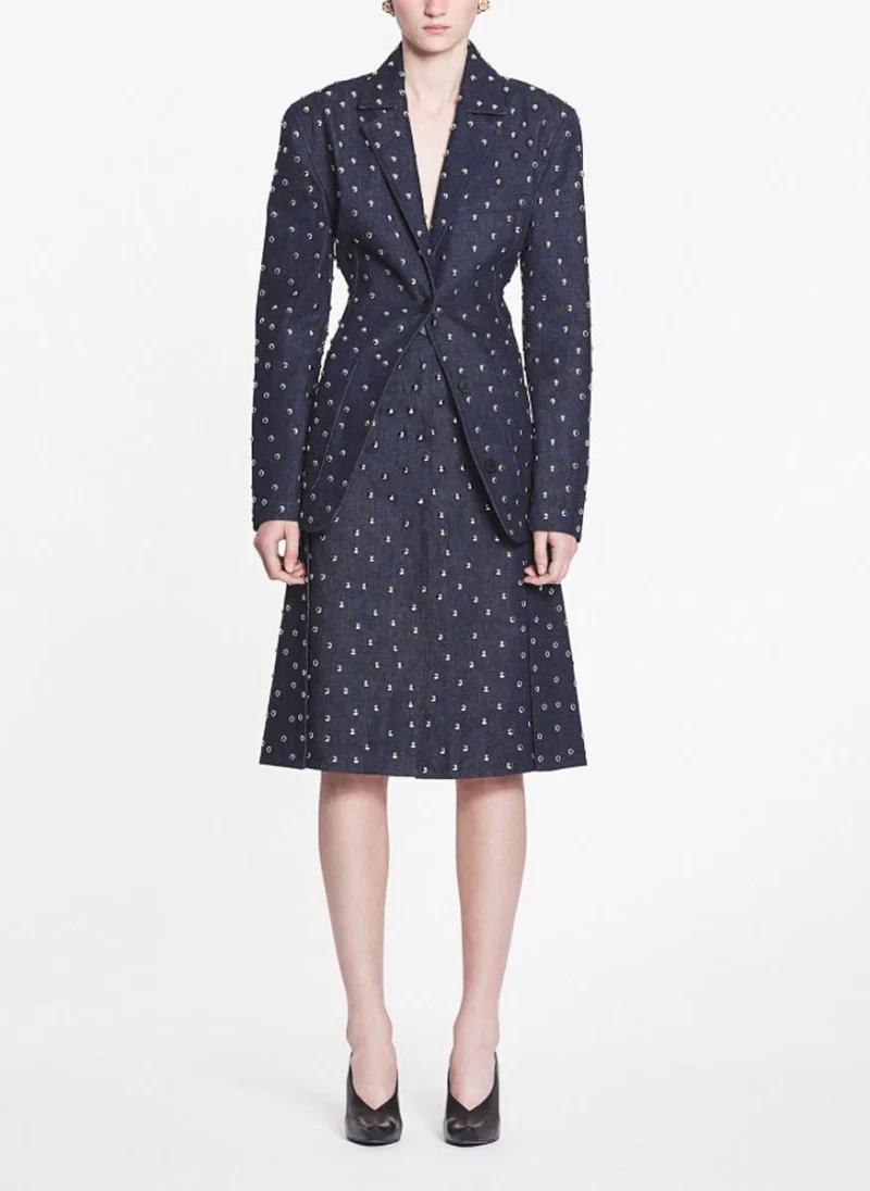 Сако от деним с капси Lanvin