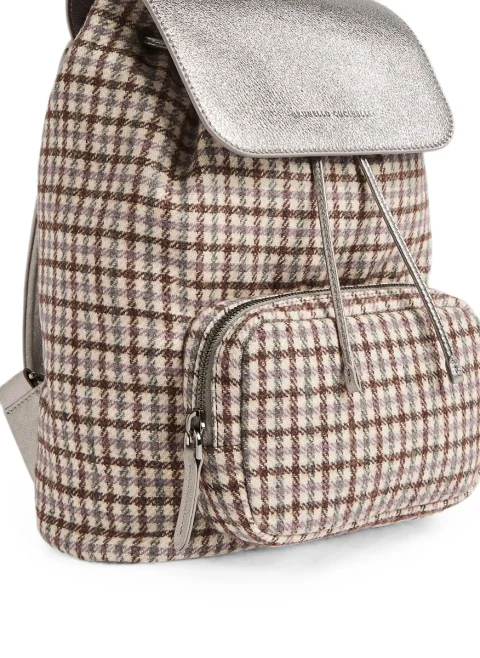 Карирана раница с вълна Brunello Cucinelli Kids — снимка 3