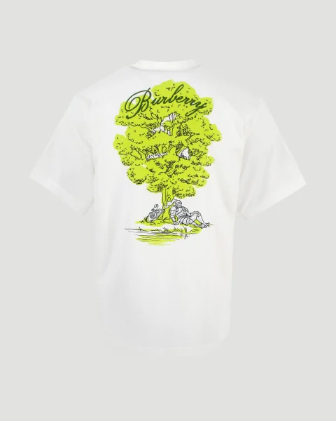 Sleeping Knight Cotton T-Shirt in White — снимка 2
