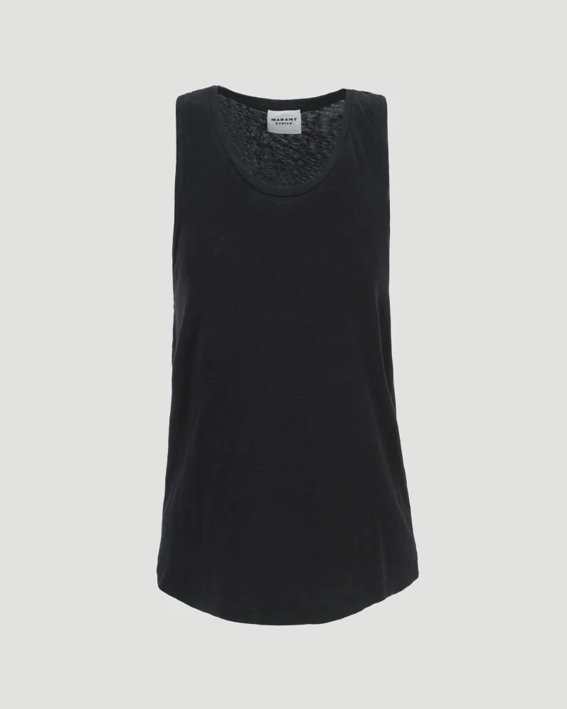 Arielle Linen Top in Black