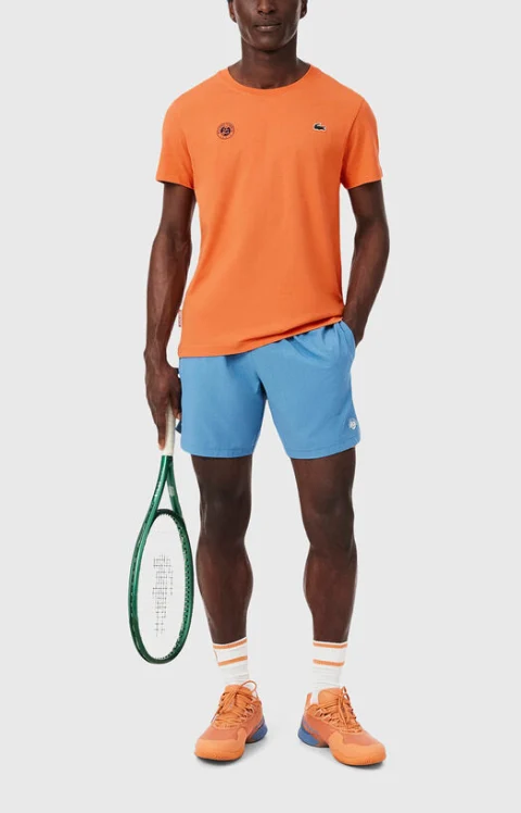Тениска от памук ROLAND-GARROS EDITION в оранжев цвят — снимка 2