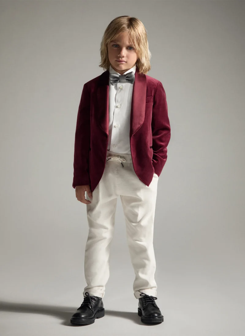 Сако от кадифе със сатенени детайли Brunello Cucinelli Kids 12 — снимка 5