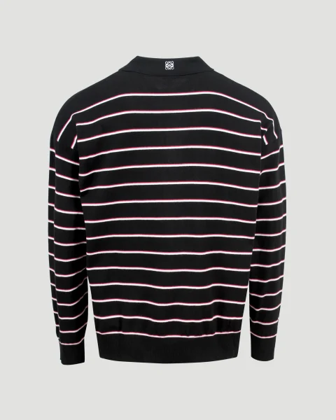 Polo Sweater in Striped Cotton Knit — снимка 6