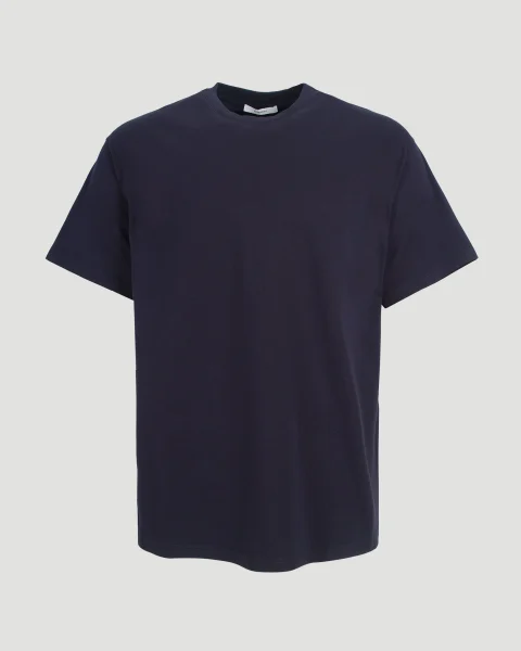 T-Shirt in Cotton with Givenchy Stamp Print in Navy