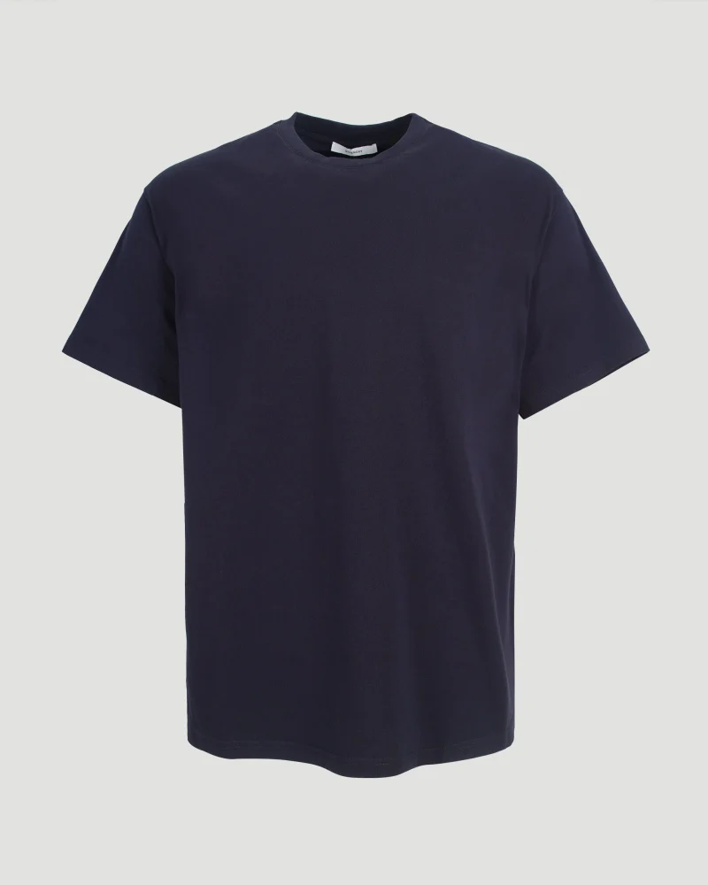 T-Shirt in Cotton with Givenchy Stamp Print in Navy